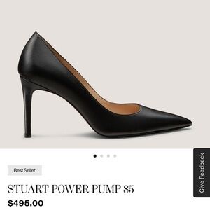Stuart Weitzman Black Leather Heels